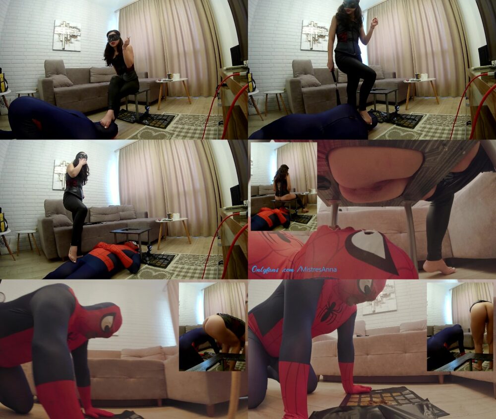 Mistress Anna Toilet - Day 6 - Making Spiderman a full toilet YezzClips.com