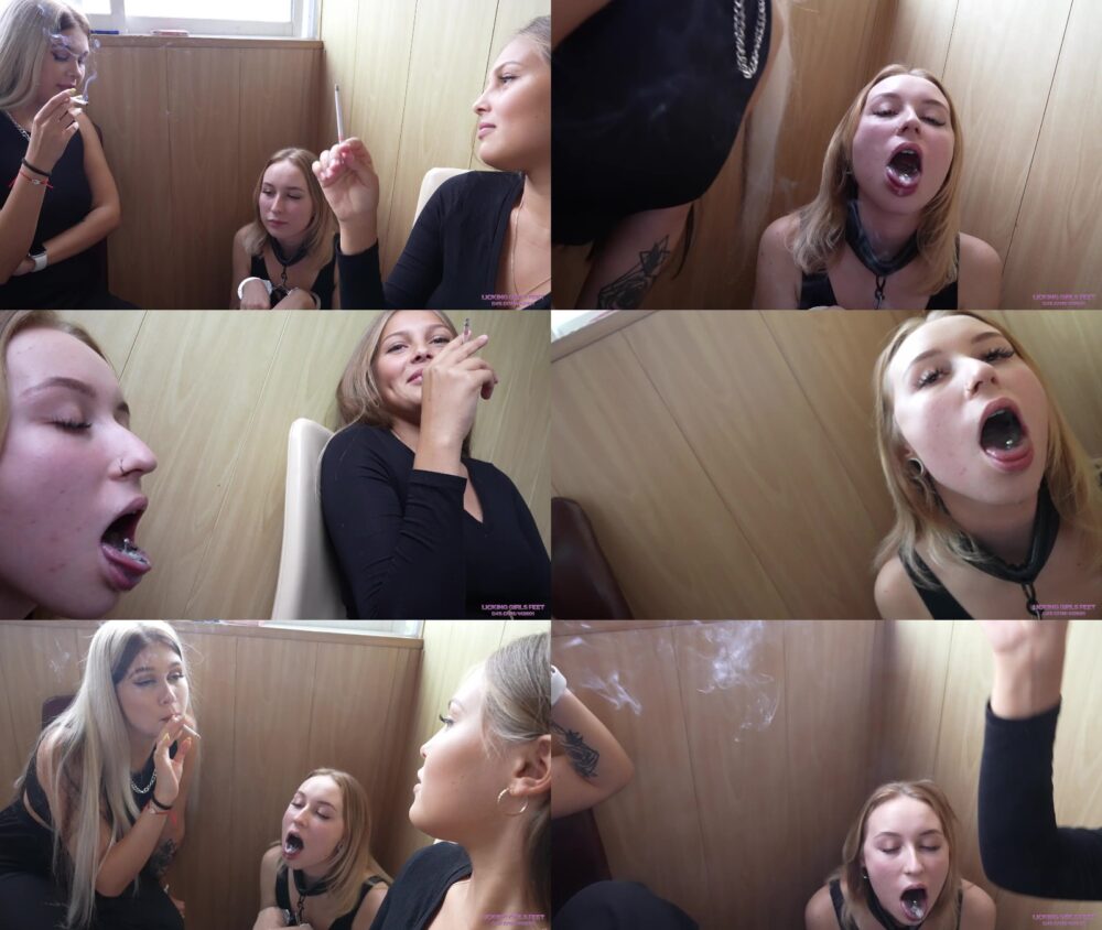 Nicole & Pamela in You are our human ashtray! Open your mouth! Licking Girls Feet