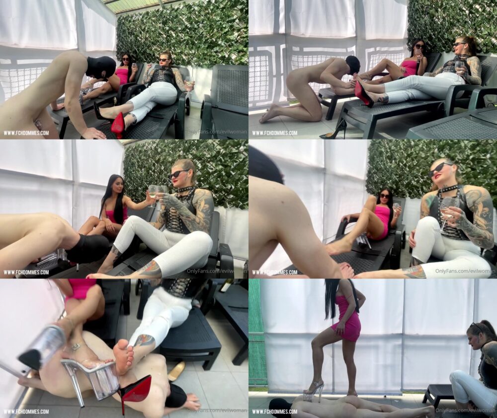 Evil Woman and Melisande Sin - Foot Servant on the Terrace FCH Dommes
