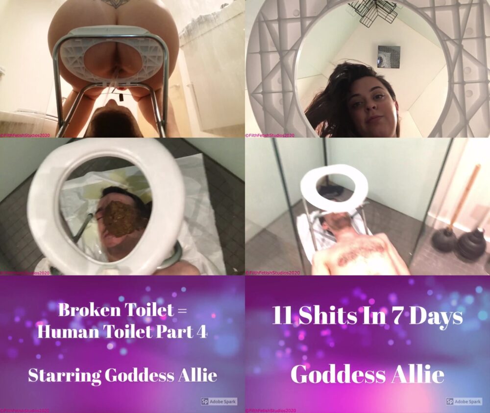 Goddess Allie James in Broken Toilet Human Toilet Part 1 to 4 Filth Fetish Studios
