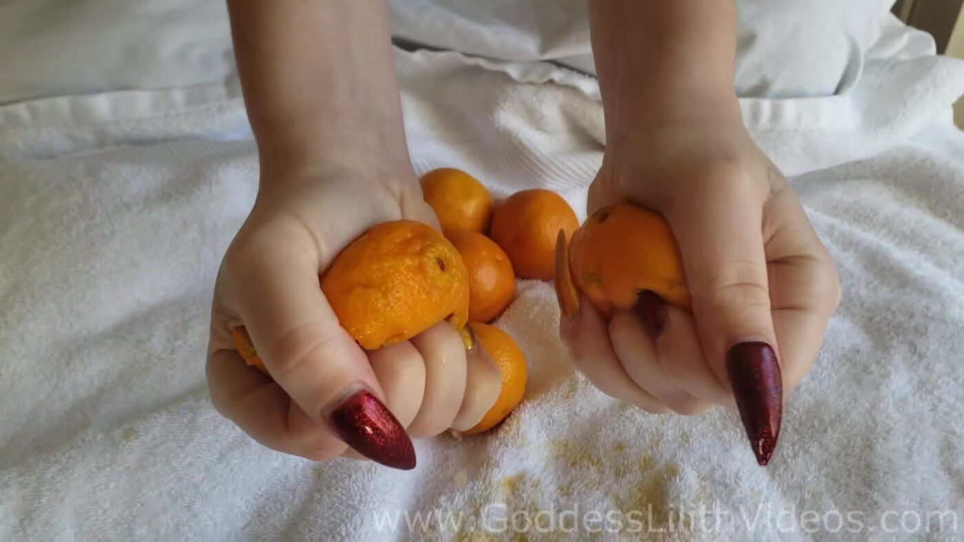 Goddess Lilith (Queen Lilith Sadistic Princess) in Orange Destruction With My Long Nails