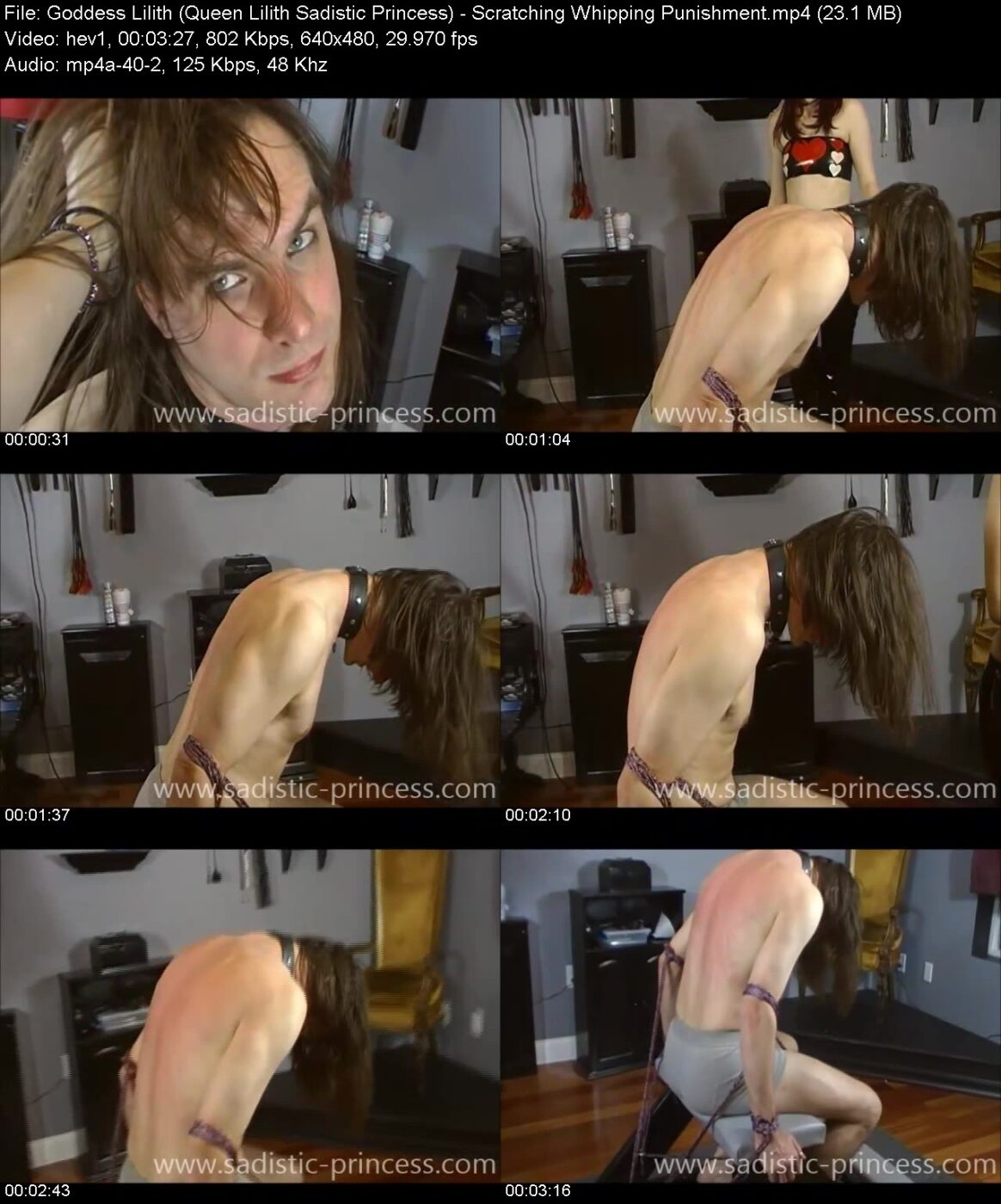 Goddess Lilith (Queen Lilith Sadistic Princess) in Scratching Whipping Punishment