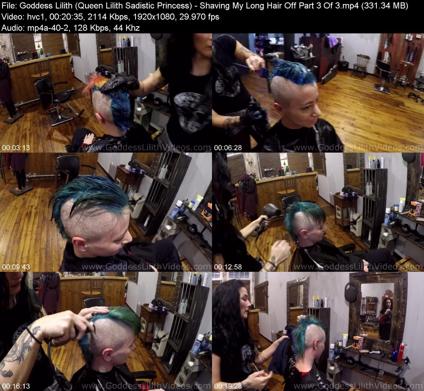 Goddess Lilith (Queen Lilith Sadistic Princess) in Shaving My Long Hair Off Part 3 Of 3
