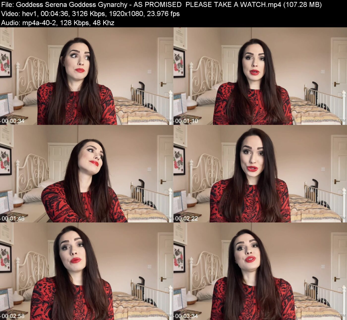 Actress: Goddess Serena Goddess Gynarchy. Title and Studio: AS PROMISED  PLEASE TAKE A WATCH