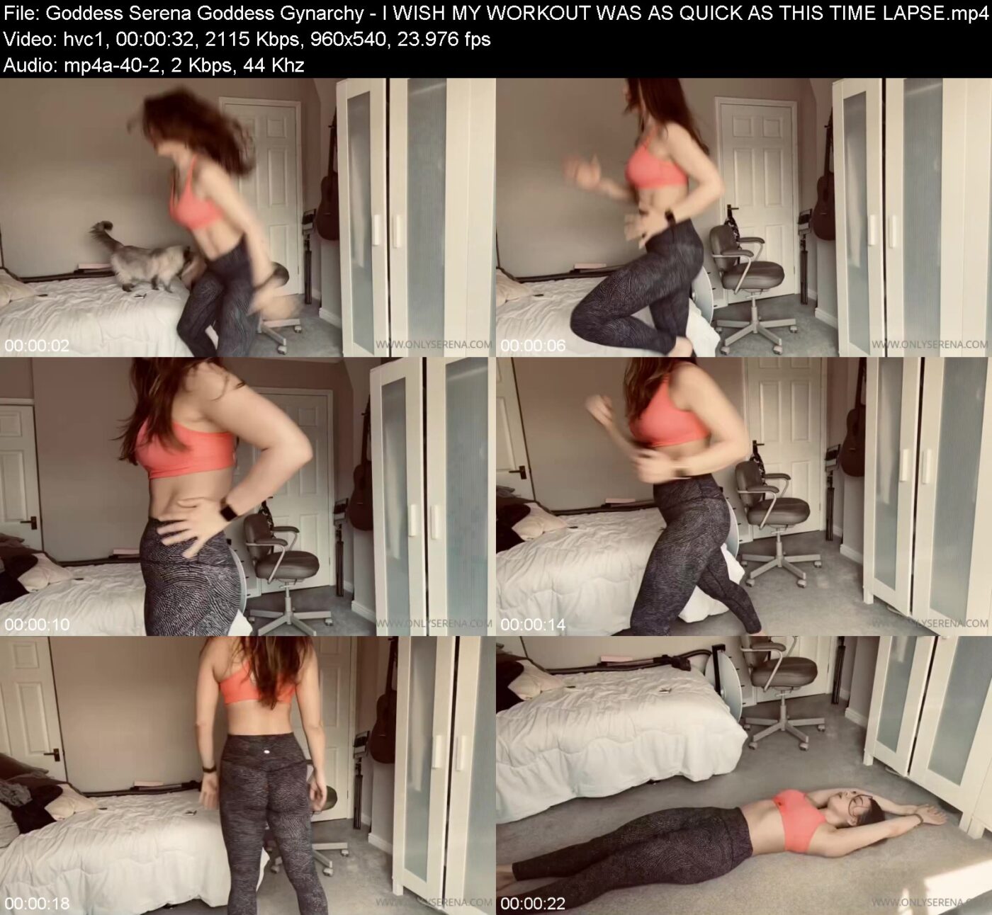 Actress: Goddess Serena Goddess Gynarchy. Title and Studio: I WISH MY WORKOUT WAS AS QUICK AS THIS TIME LAPSE