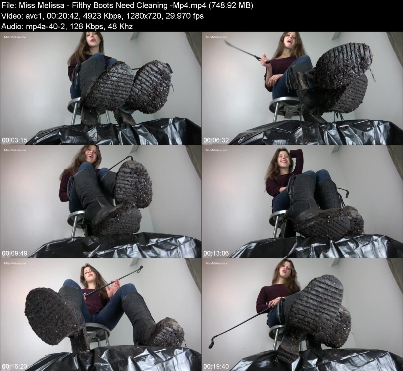Miss Melissa in Filthy Boots Need Cleaning -Mp4