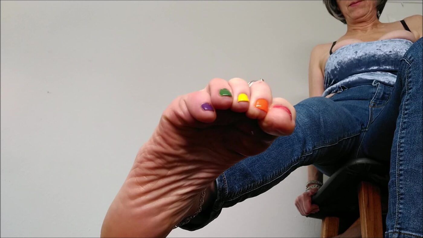 MoRinas Fetish Society in Rainbow Toes Mature Feet JOI [3634503]