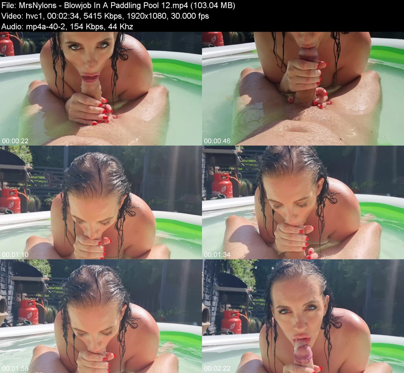 Actress: MrsNylons. Title and Studio: Blowjob In A Paddling Pool 12