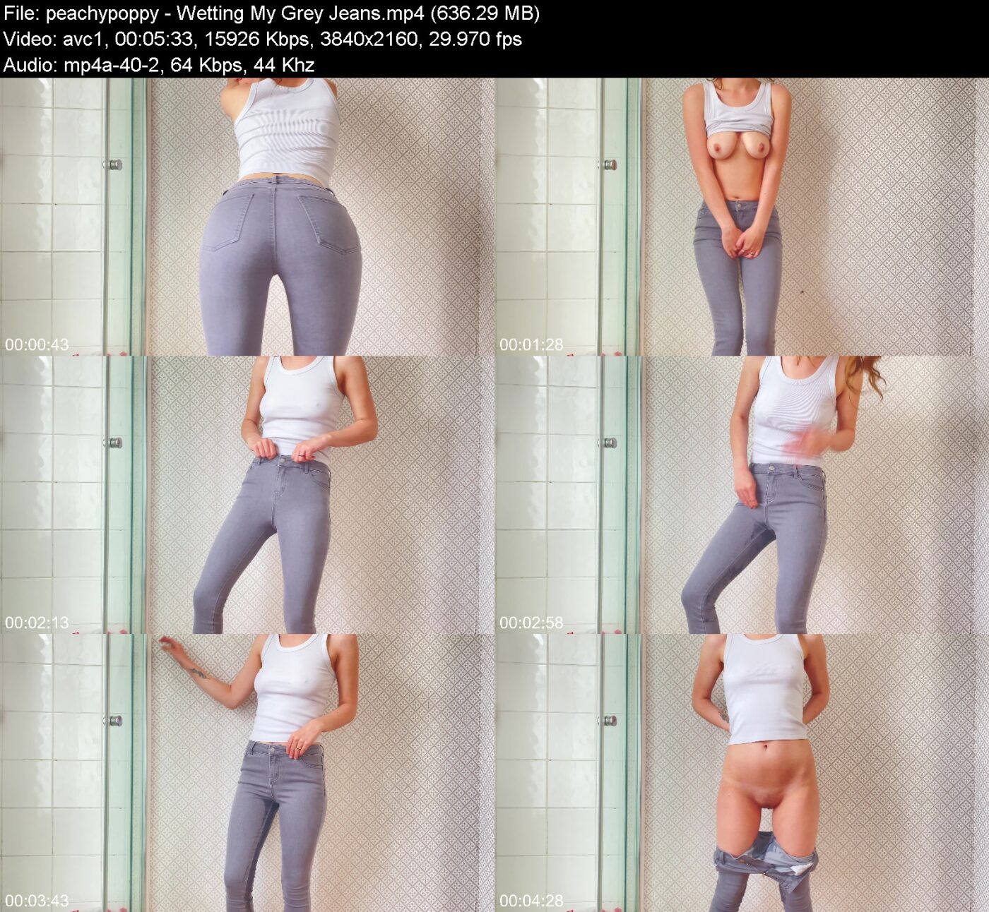 Actress: peachypoppy. Title and Studio: Wetting My Grey Jeans