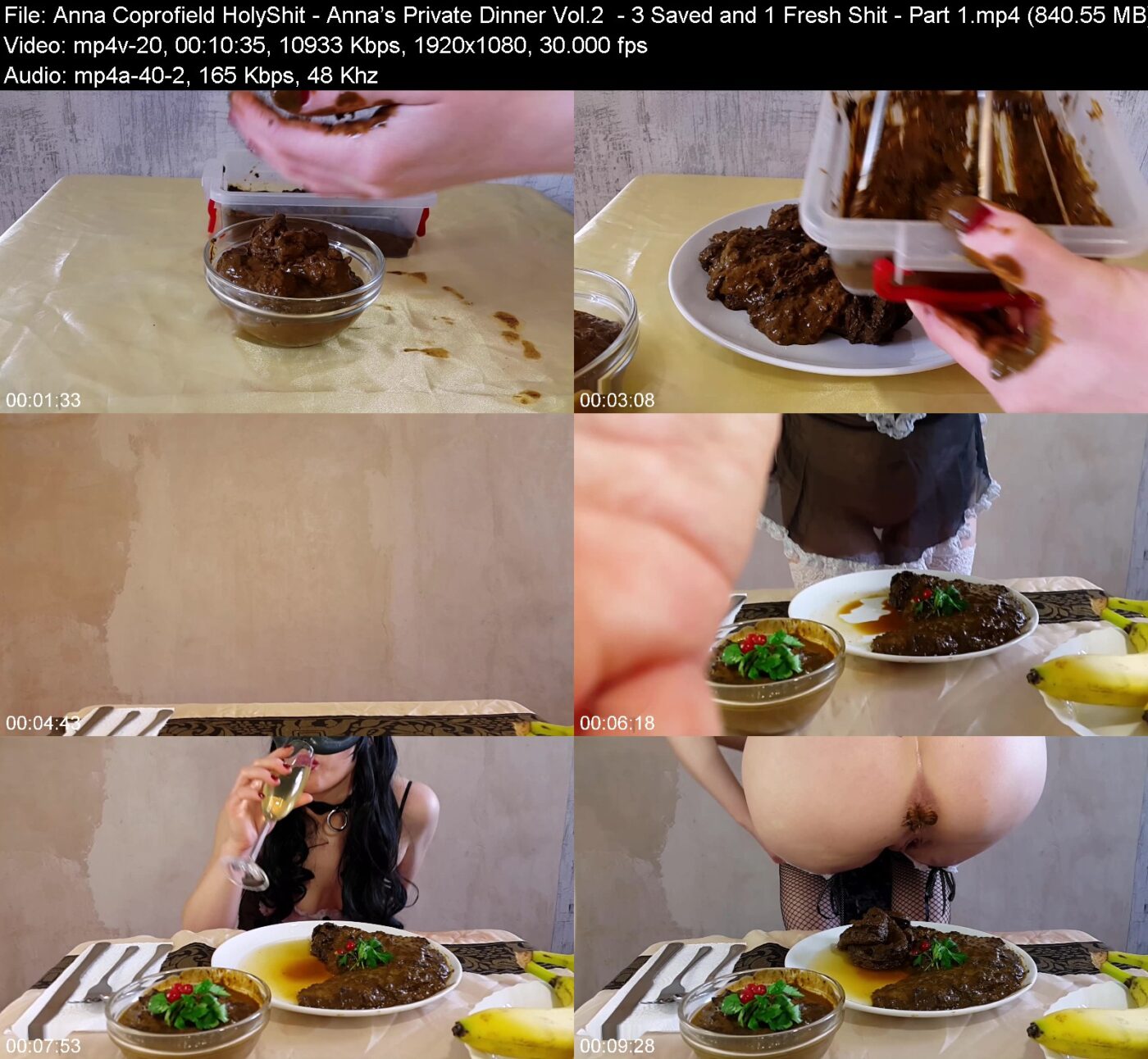 Anna Coprofield HolyShit - Anna's Private Dinner Vol.2  - 3 Saved and 1 Fresh Shit - Part 1