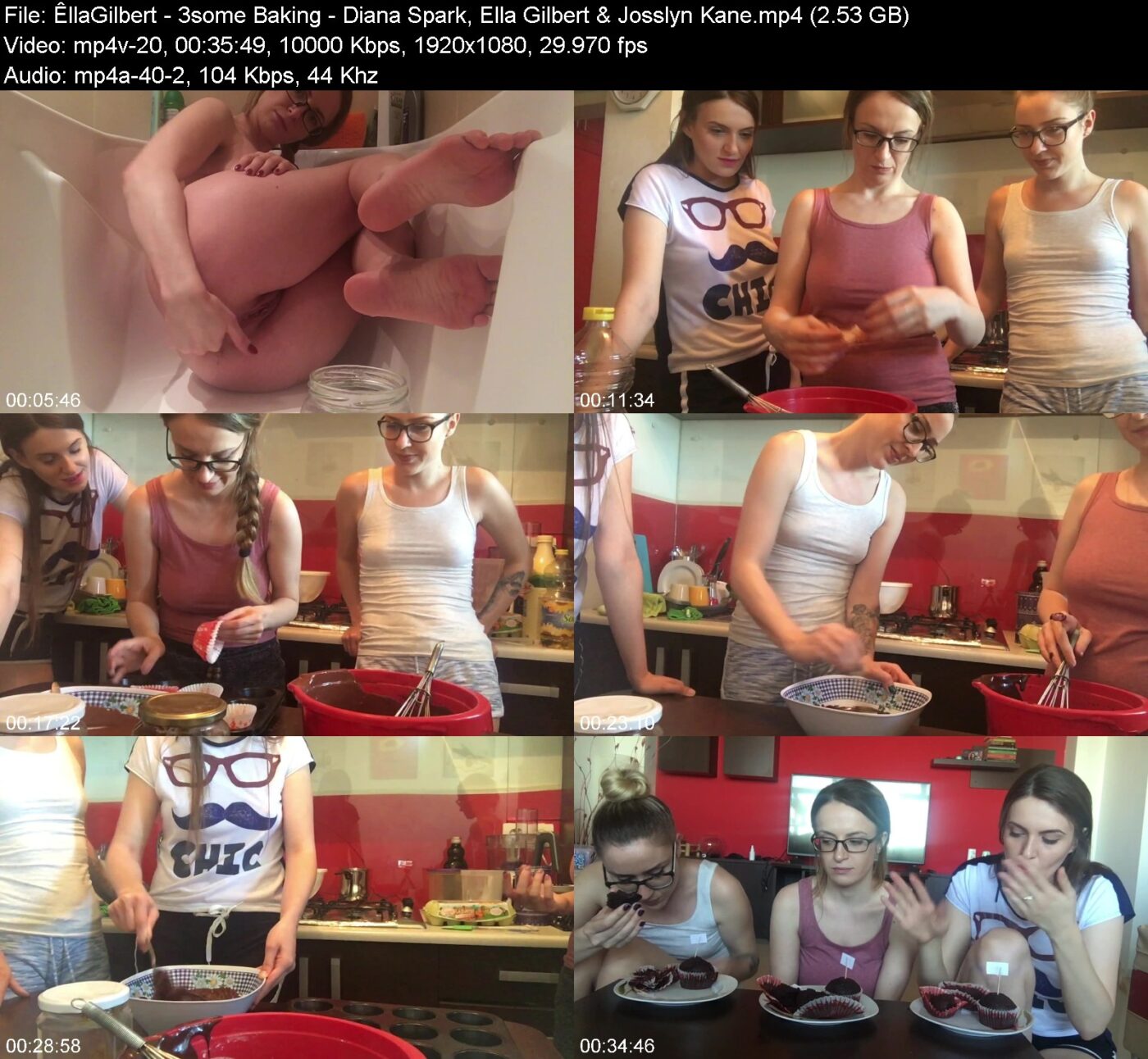 ÊllaGilbert in 3some Baking in Diana Spark, Ella Gilbert & Josslyn Kane