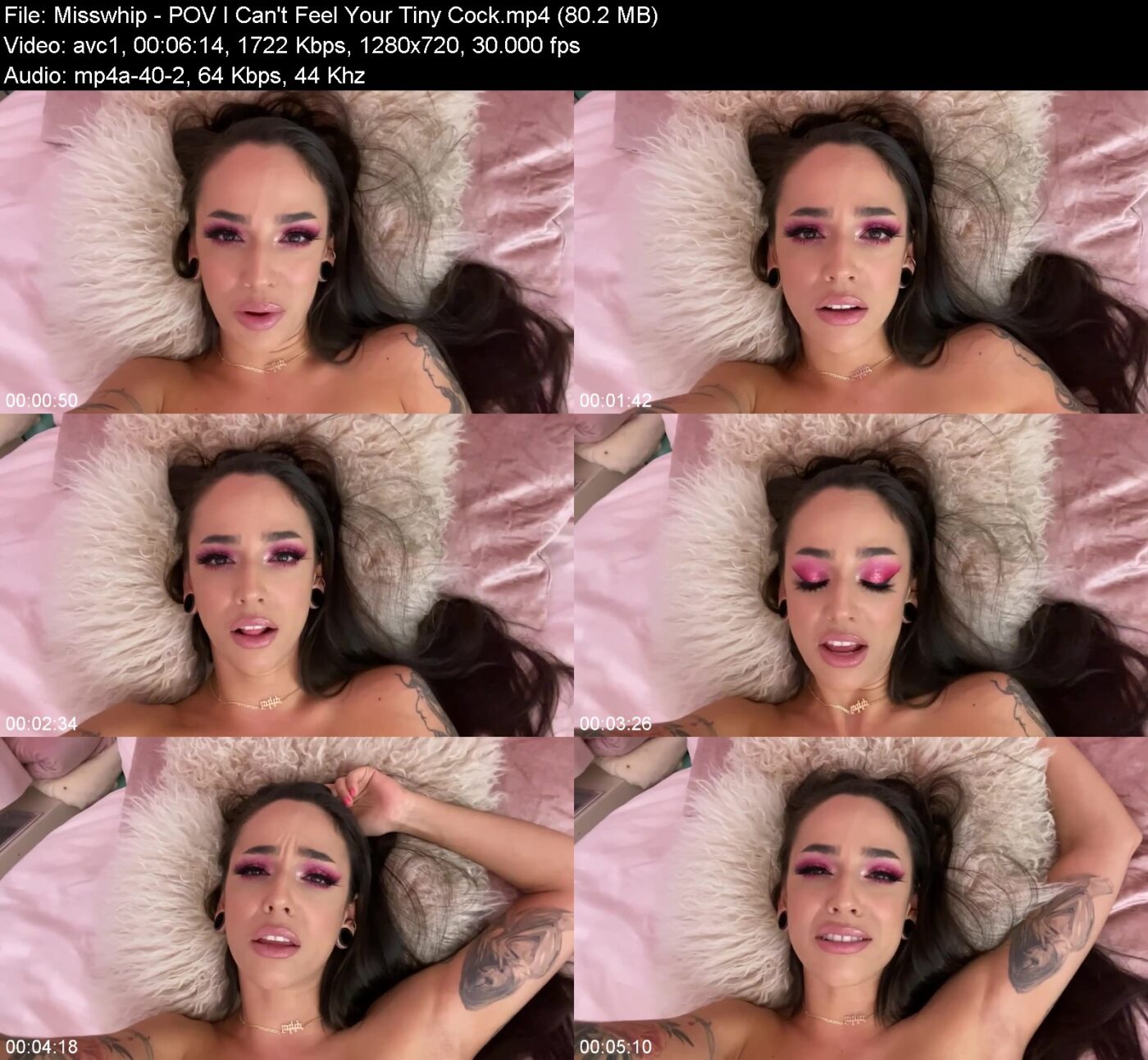 Actress: Misswhip. Title and Studio: POV I Can’t Feel Your Tiny Cock