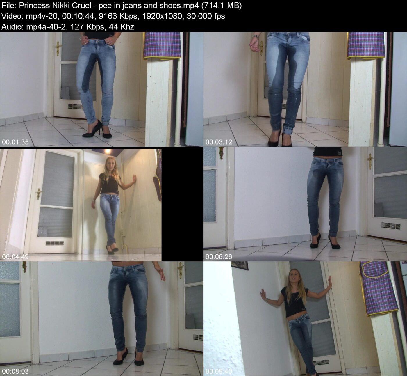 Princess Nikki Cruel in pee in jeans & shoes