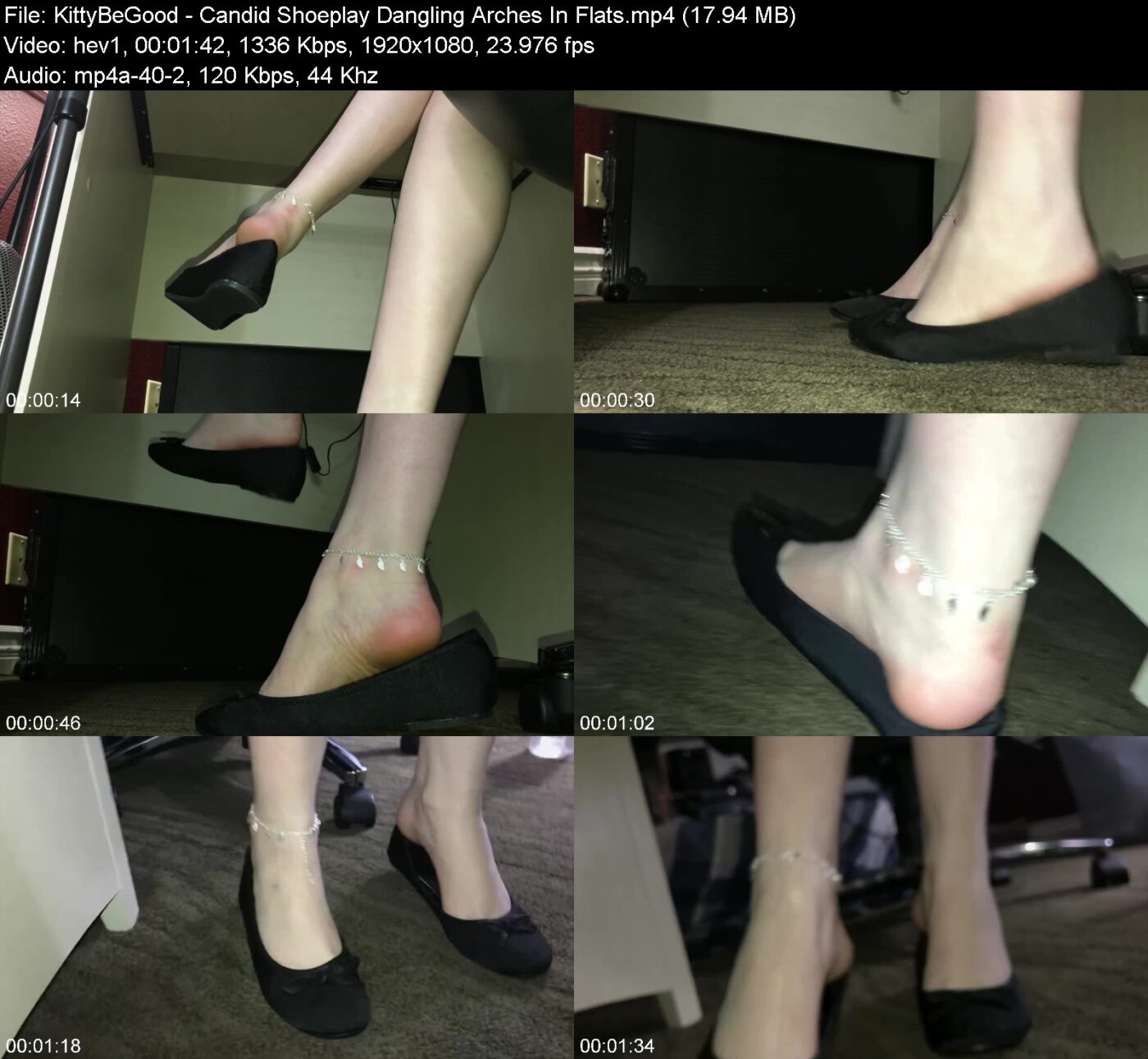 KittyBeGood - Candid Shoeplay Dangling Arches In Flats