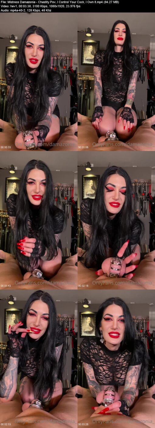 Actress: Mistress Damazonia. Title and Studio: Chastity Pov, I Control Your Cock, I Own It