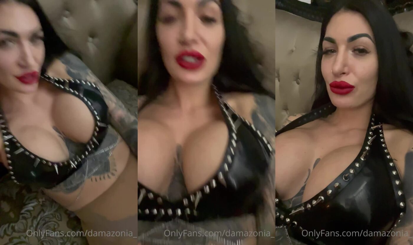 Actress: Mistress Damazonia. Title and Studio: Come Back Here In An Hour. I Will Go Live