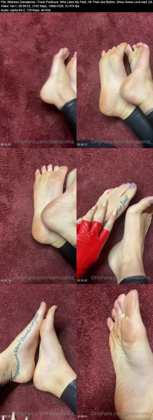 Mistress Damazonia - Fresh Pedicure  Who Likes My Feet, Hit That Like Button, Show Some Love