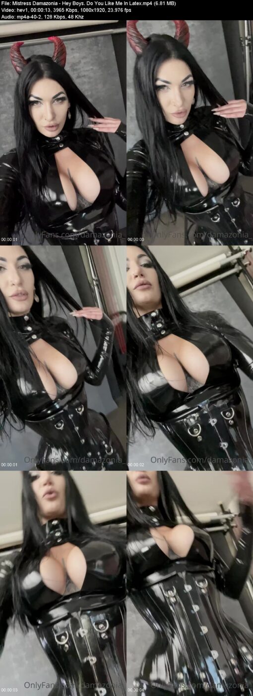 Actress: Mistress Damazonia. Title and Studio: Hey Boys. Do You Like Me In Latex
