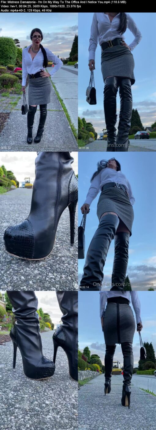 Actress: Mistress Damazonia. Title and Studio: I’m On My Way To The Office And I Notice You