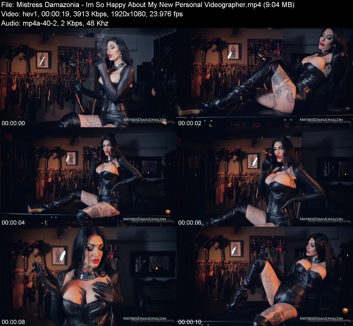 Actress: Mistress Damazonia. Title and Studio: Im So Happy About My New Personal Videographer