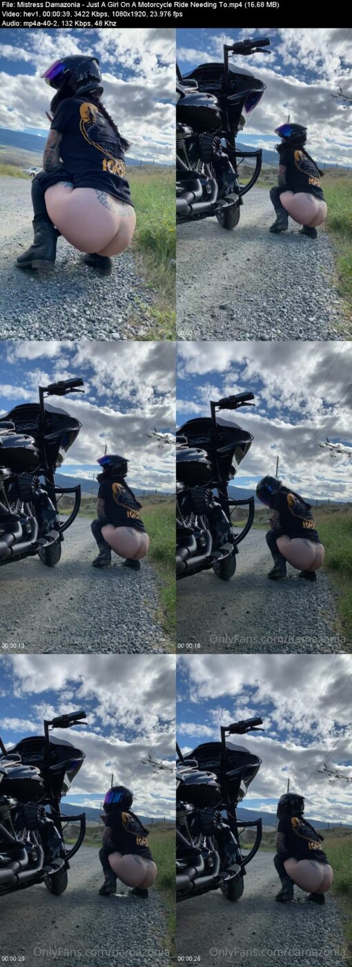 Mistress Damazonia in Just A Girl On A Motorcycle Ride Needing To