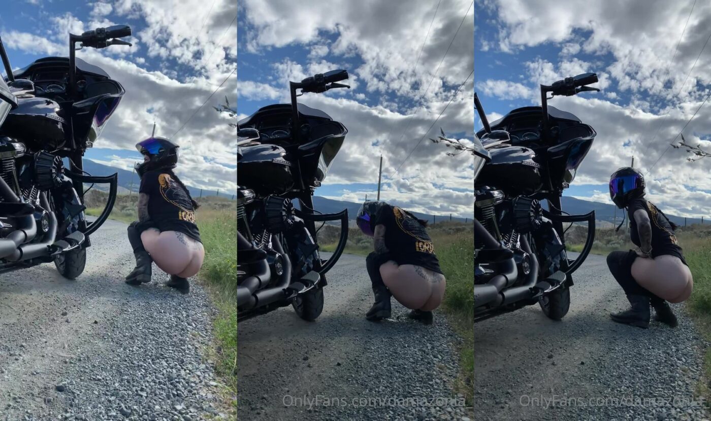 Mistress Damazonia in Just A Girl On A Motorcycle Ride Needing To