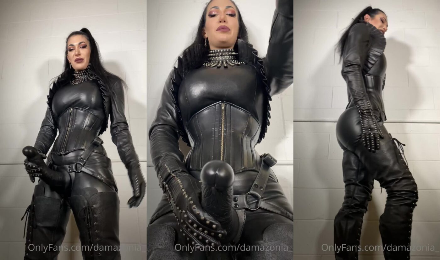 Mistress Damazonia – My Leather Clad Body Demands Worship And Ownership Of Your Holes