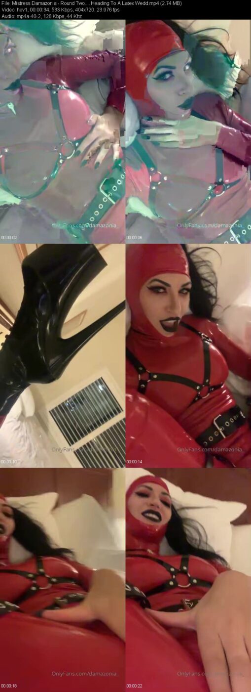 Actress: Mistress Damazonia. Title and Studio: Round Two…. Heading To A Latex Wedd