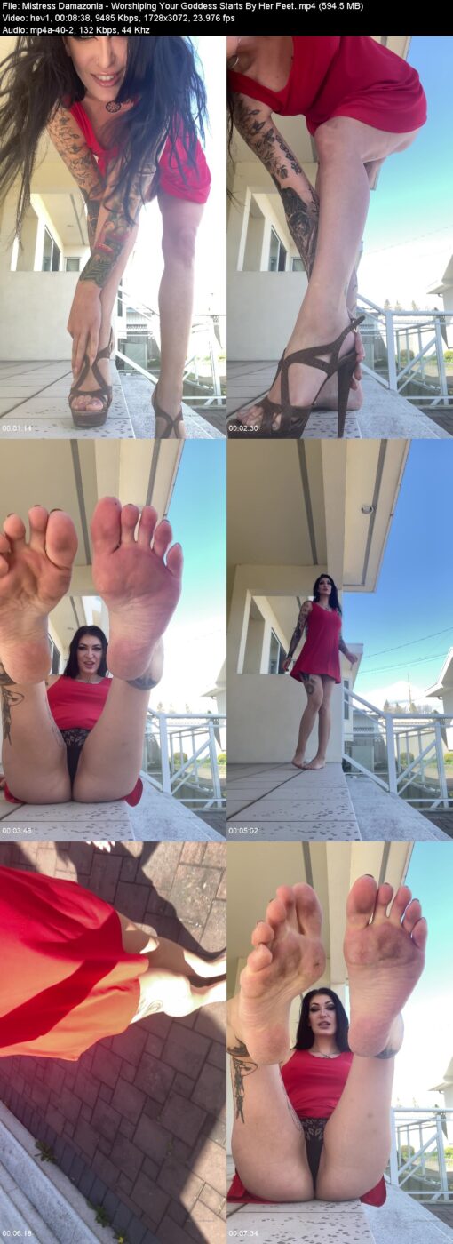 Actress: Mistress Damazonia. Title and Studio: Worshiping Your Goddess Starts By Her Feet.