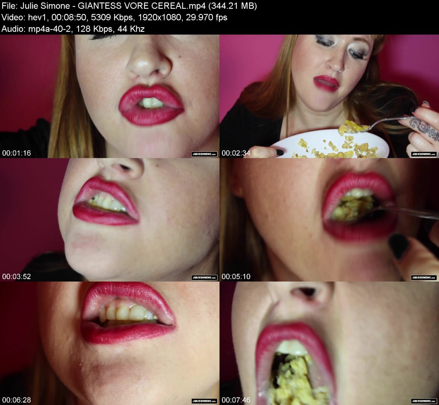 Actress: Julie Simone. Title and Studio: GIANTESS VORE CEREAL