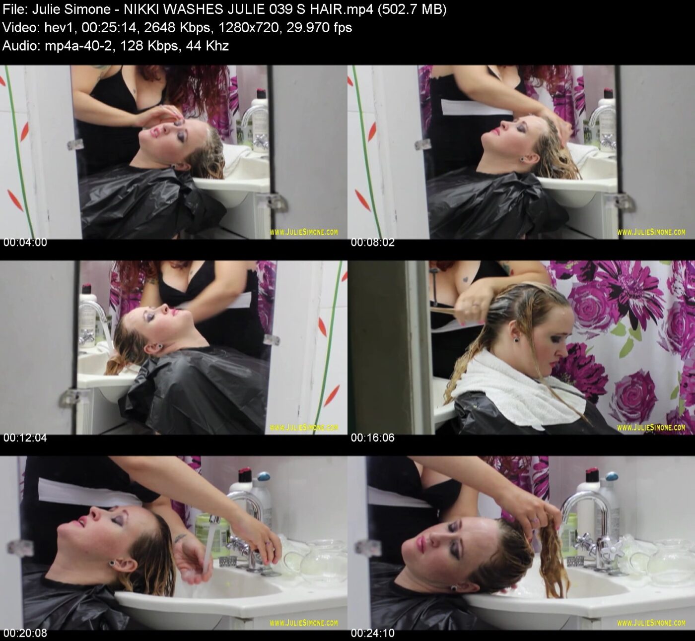 Actress: Julie Simone. Title and Studio: NIKKI WASHES JULIE 039 S HAIR