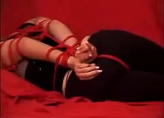 Julie Simone in RED ROPE CHALLENGE