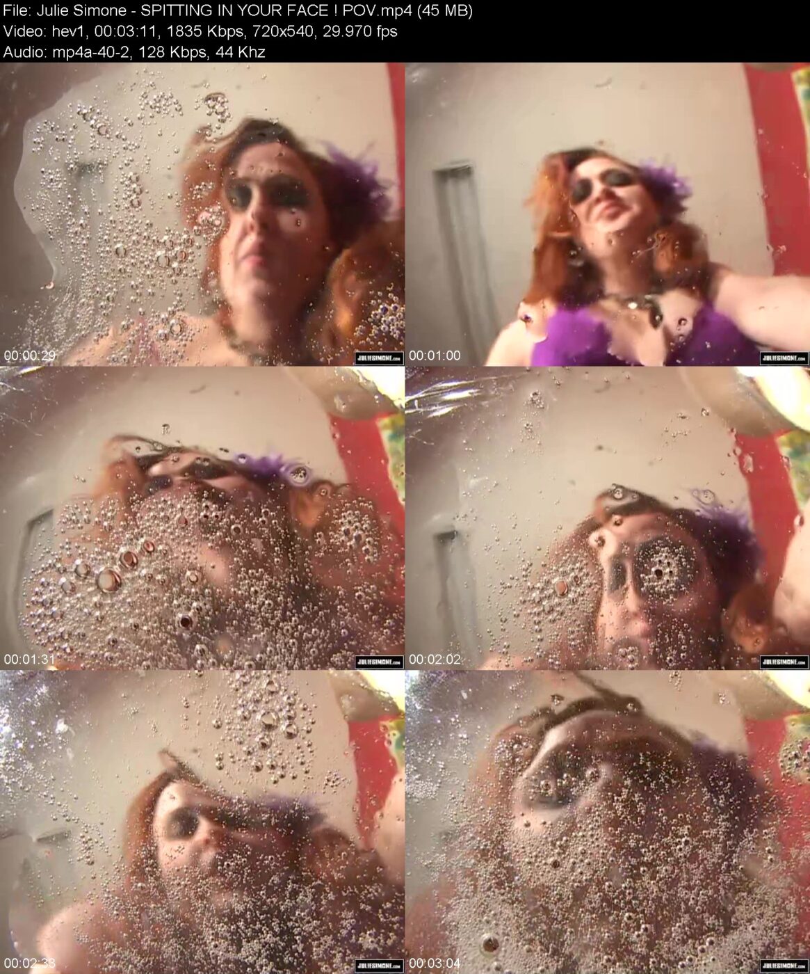 Actress: Julie Simone. Title and Studio: SPITTING IN YOUR FACE ! POV