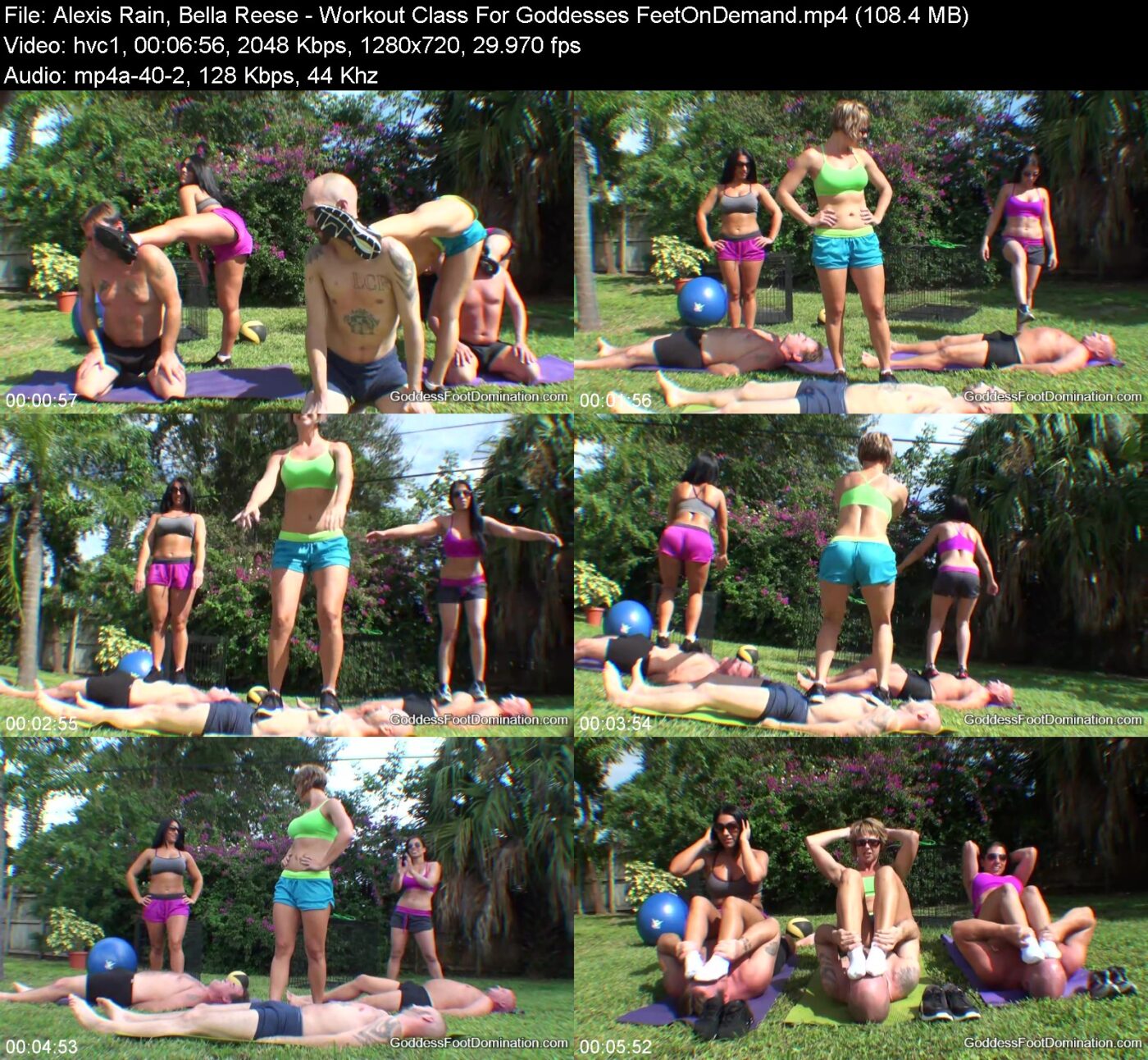 Actress: Alexis Rain, Bella Reese. Title and Studio: Workout Class For Goddesses FeetOnDemand