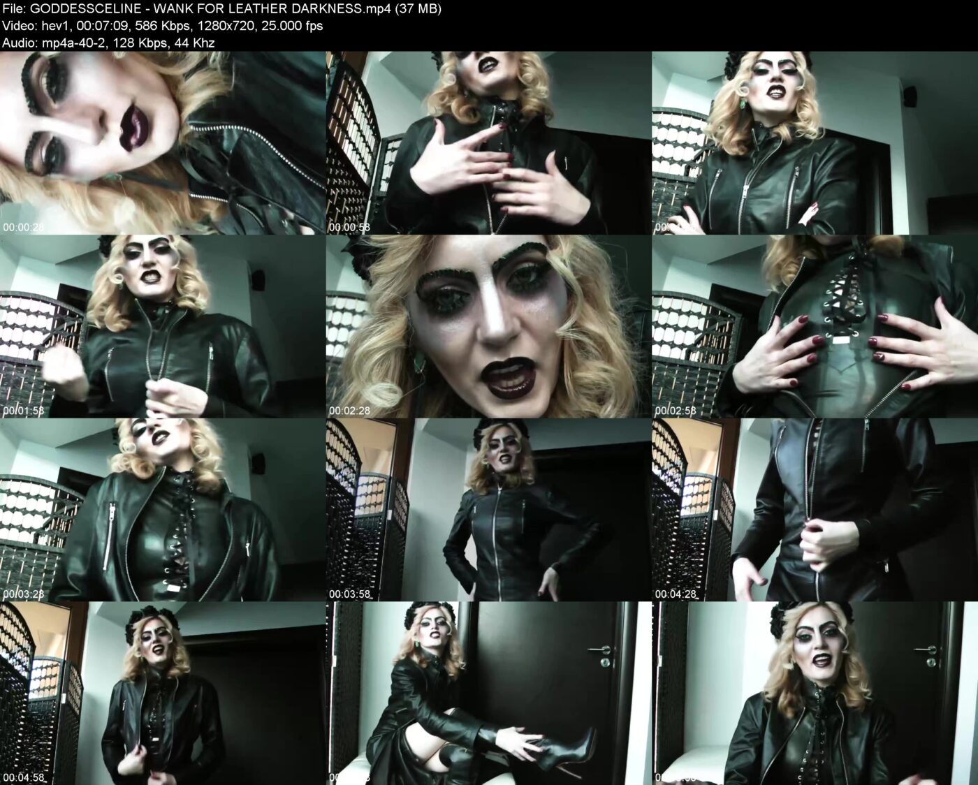 Actress: GODDESSCELINE. Title and Studio: WANK FOR LEATHER DARKNESS