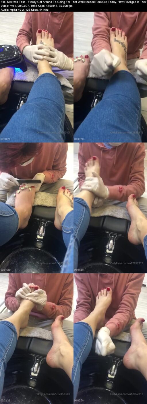 Actress: Mistress Tess. Title and Studio: Finally Got Around To Going For That Well Needed Pedicure Today, How Priviliged Is This Guy