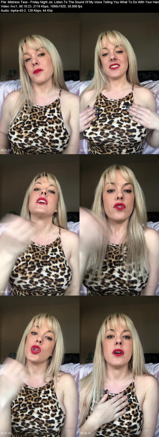 Mistress Tess - Friday Night Joi. Listen To The Sound Of My Voice Telling You What To Do With Your Hard Cock