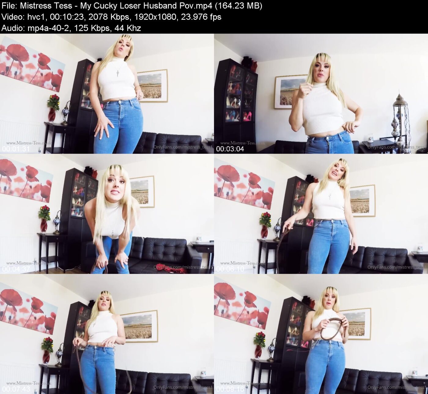 Actress: Mistress Tess. Title and Studio: My Cucky Loser Husband Pov