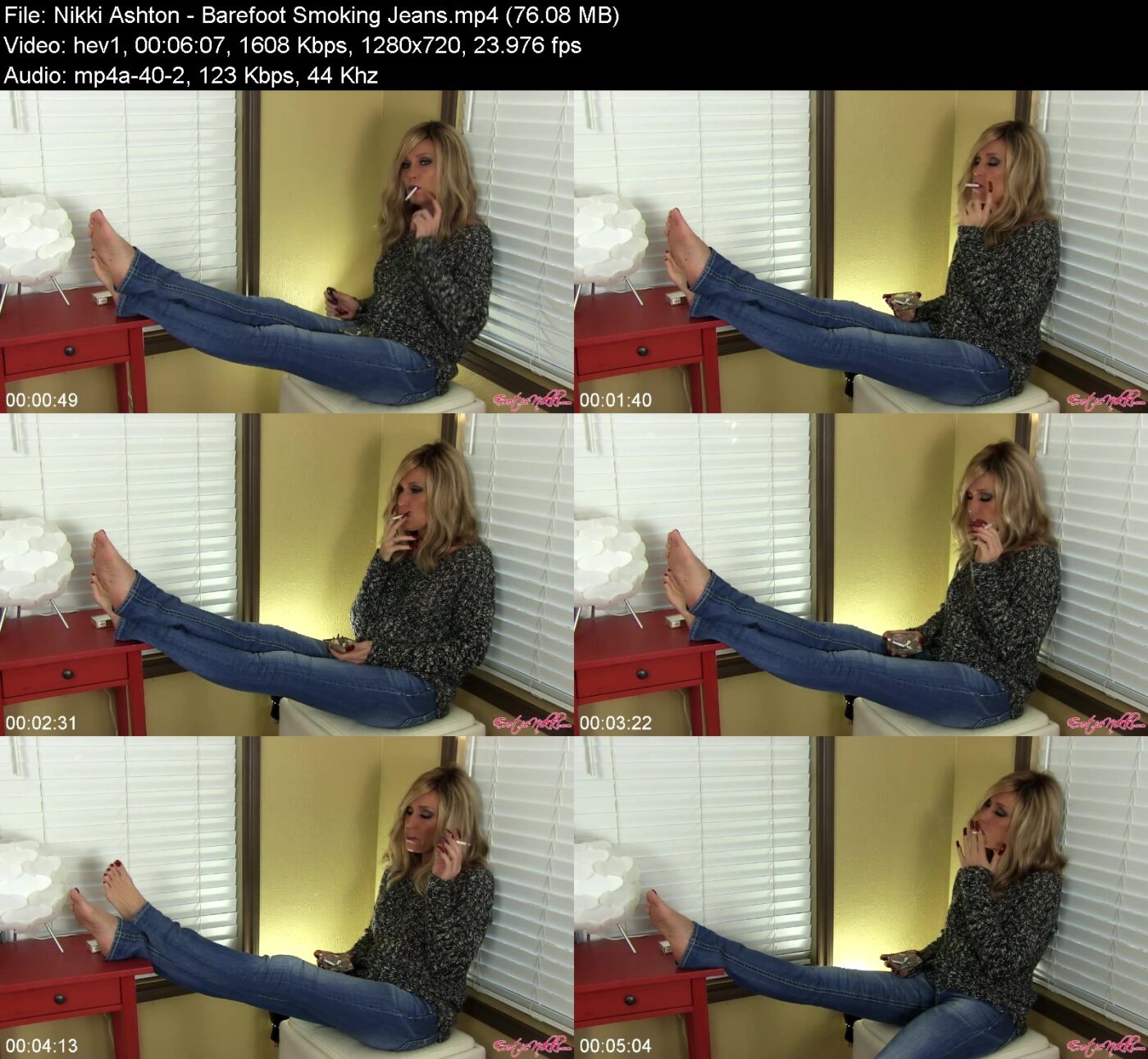 Actress: Nikki Ashton. Title and Studio: Barefoot Smoking Jeans