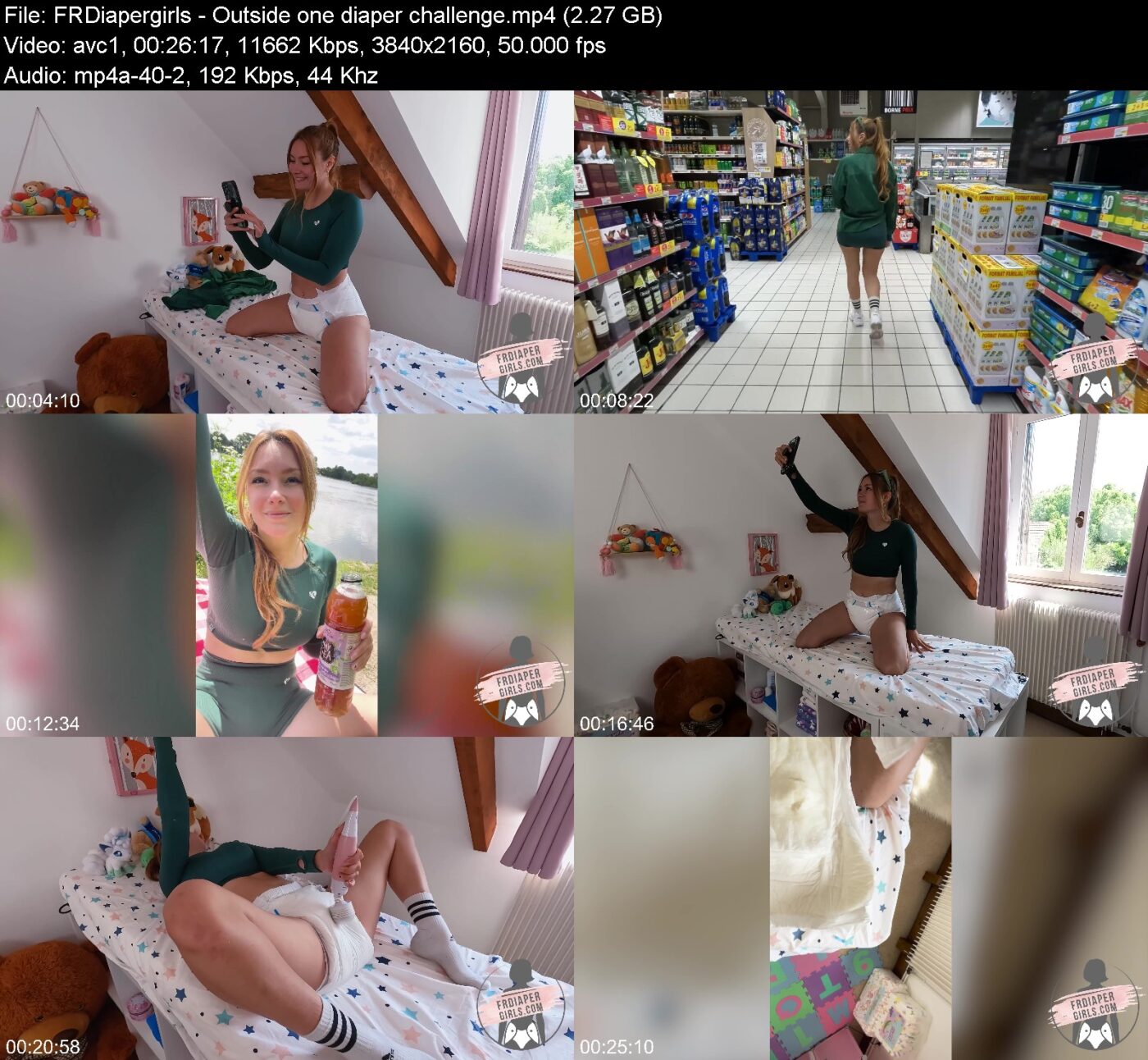 Actress: FRDiapergirls. Title and Studio: Outside one diaper challenge
