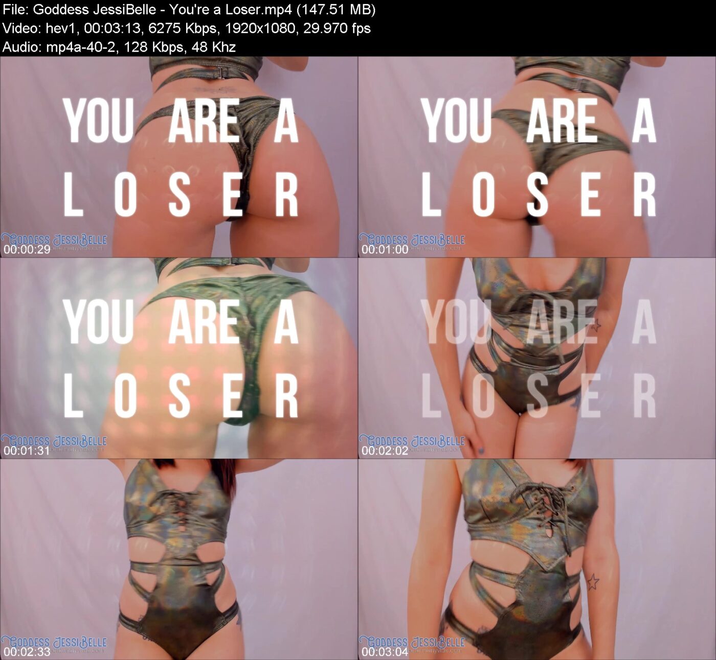 Actress: Goddess JessiBelle. Title and Studio: You’re a Loser