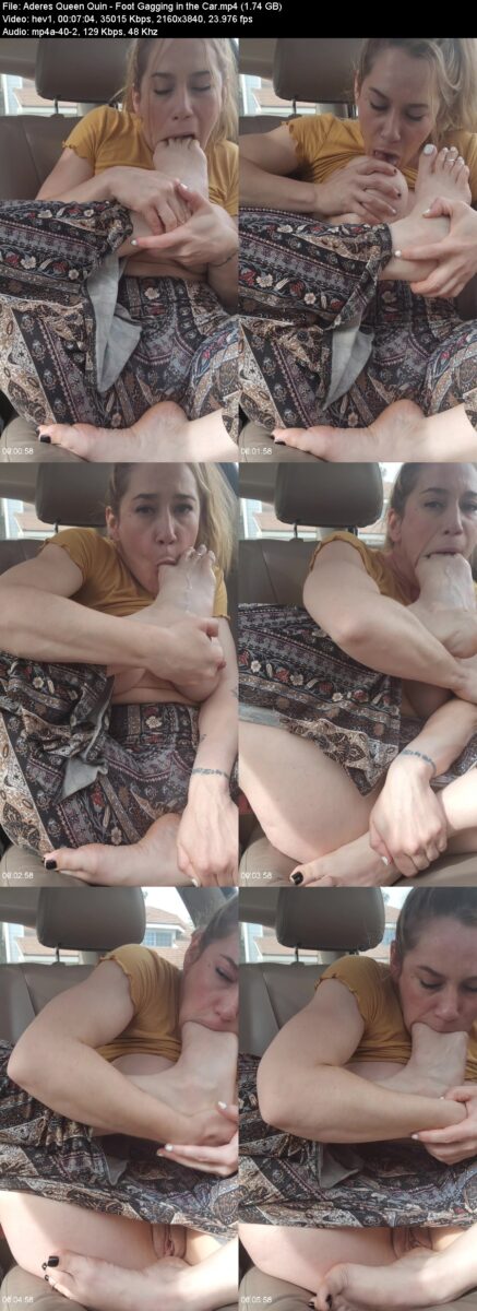Actress: Aderes Queen Quin. Title and Studio: Foot Gagging in the Car