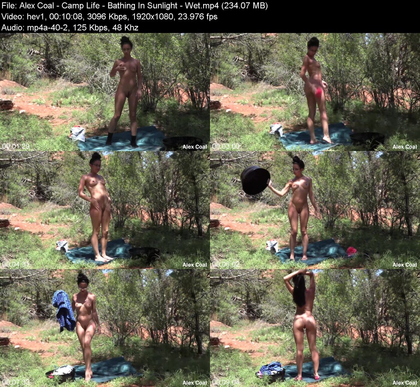 Alex Coal in Camp Life in Bathing In Sunlight in Wet