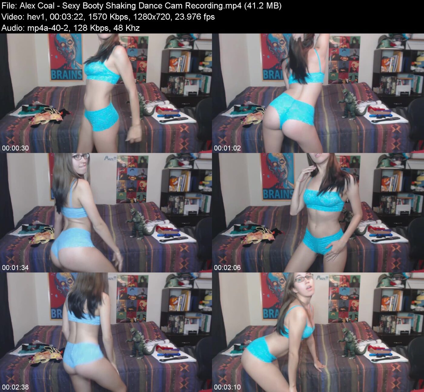 Alex Coal in Sexy Booty Shaking Dance Cam Recording