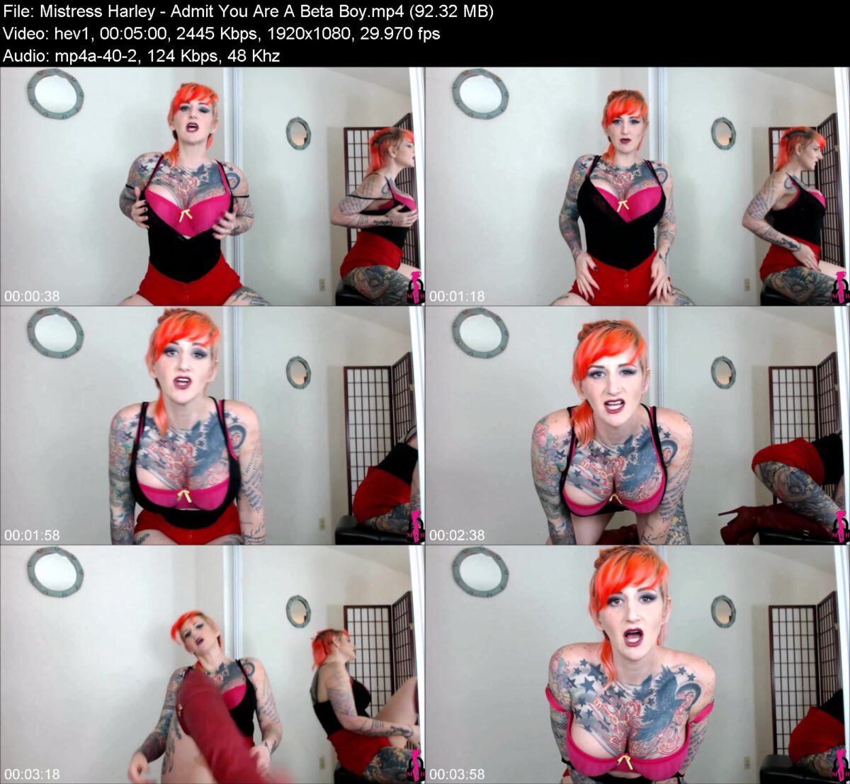 Actress: Mistress Harley. Title and Studio: Admit You Are A Beta Boy