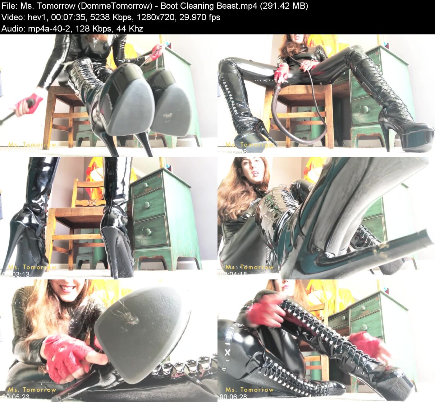 Actress: Ms. Tomorrow (DommeTomorrow). Title and Studio: Boot Cleaning Beast