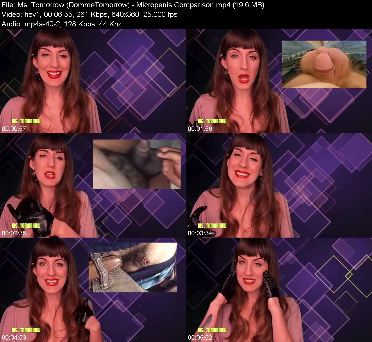 Actress: Ms. Tomorrow (DommeTomorrow). Title and Studio: Micropenis Comparison