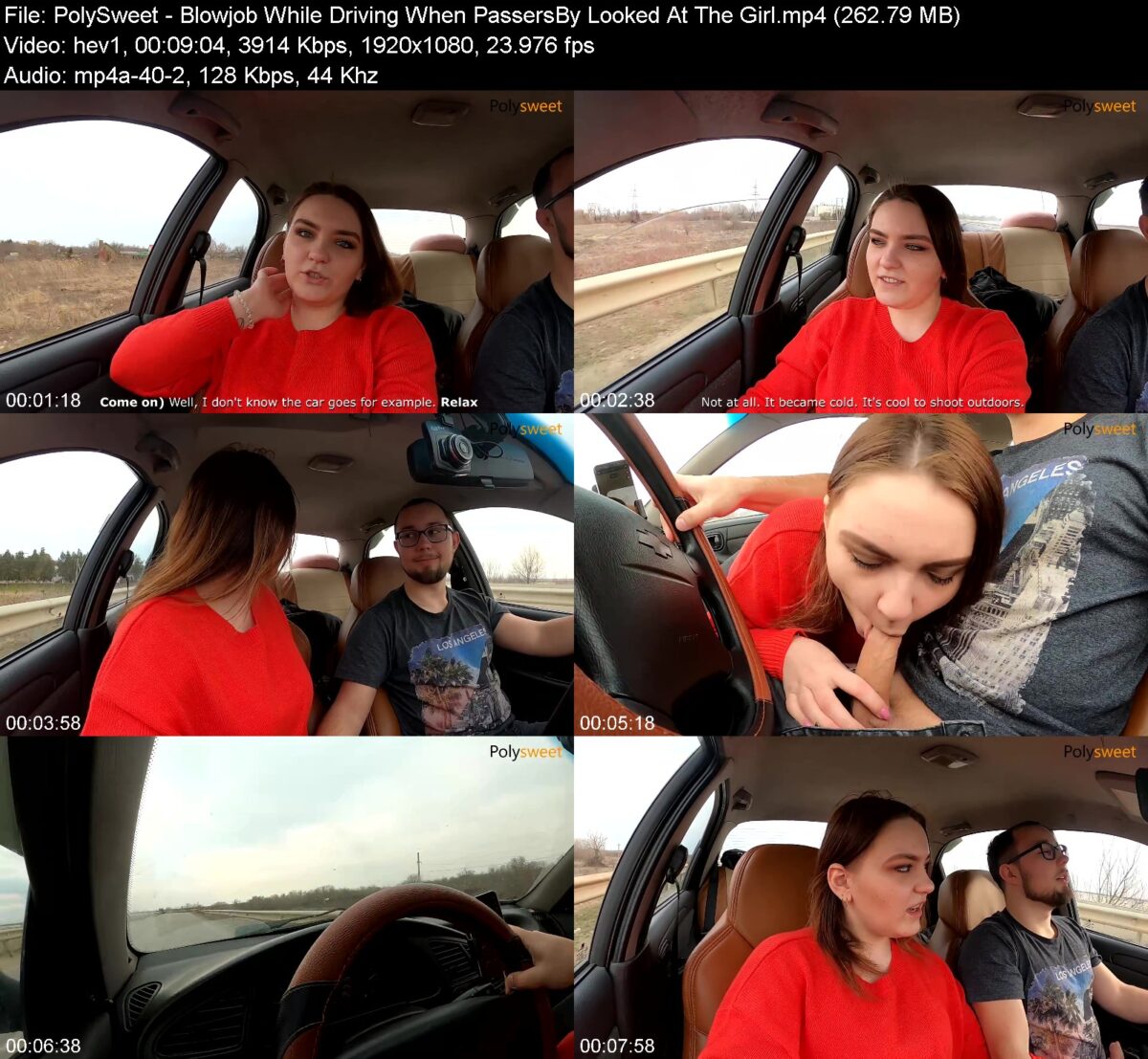 PolySweet in Blowjob While Driving When PassersBy Looked At The Girl
