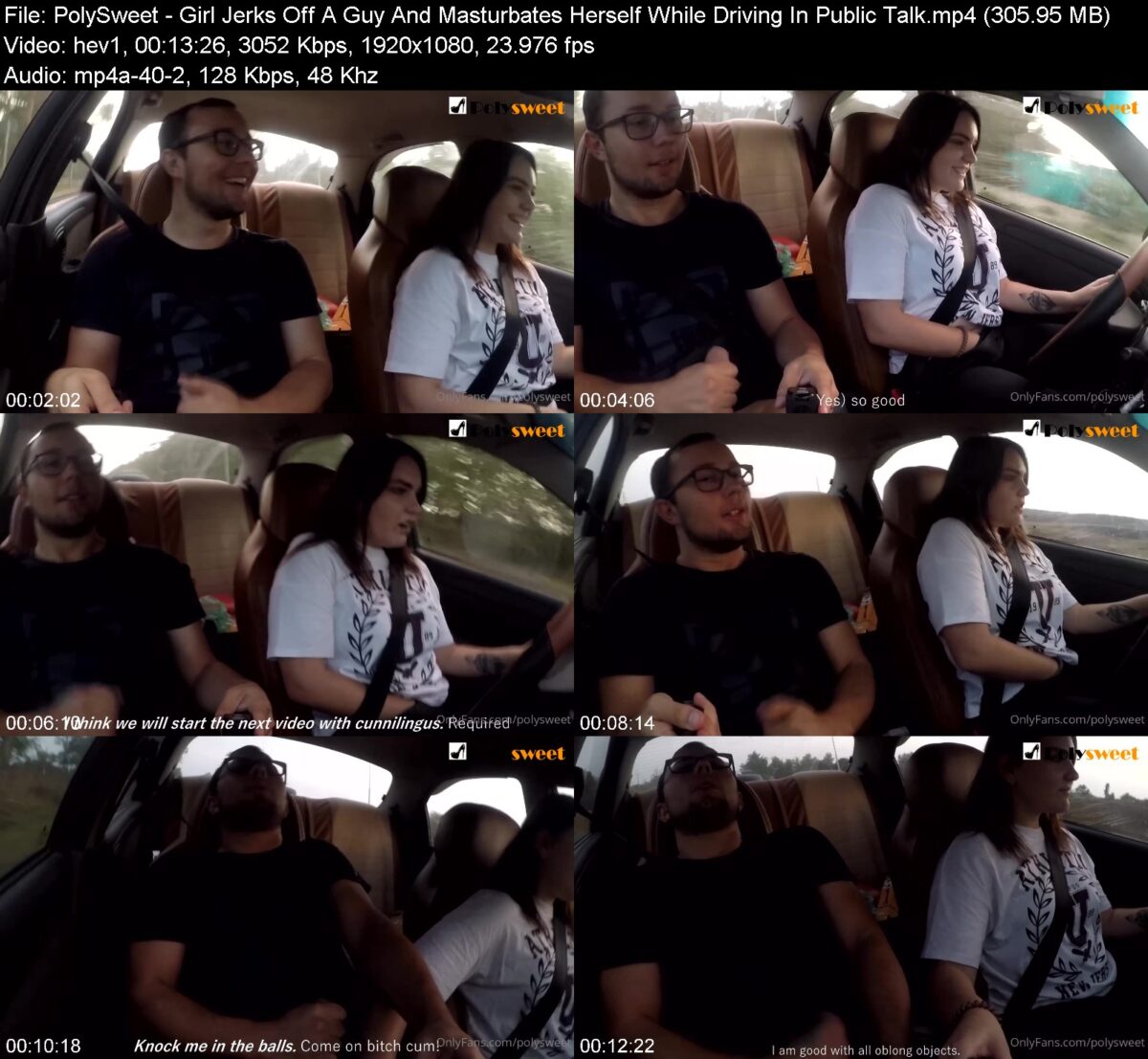 PolySweet - Girl Jerks Off A Guy And Masturbates Herself While Driving In Public Talk