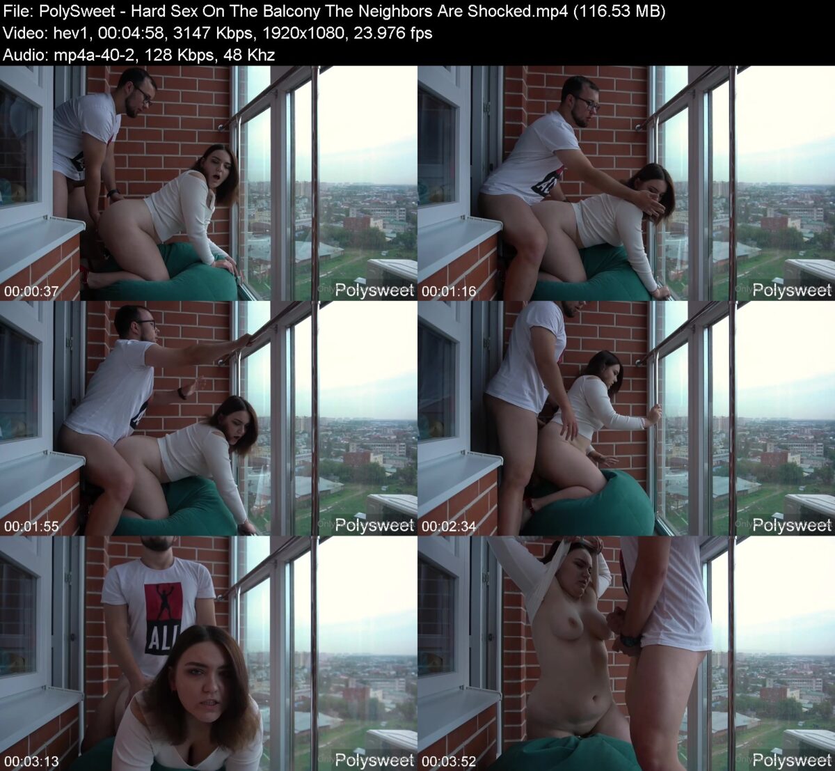 PolySweet in Hard Sex On The Balcony The Neighbors Are Shocked